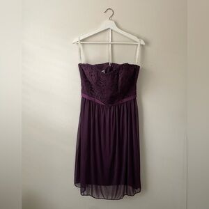 David’s Bridal Strapless Lace Dress, Size 10